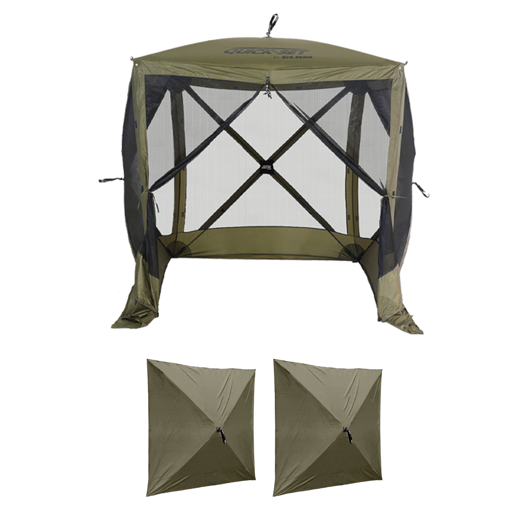 Green Traveler Bundle With Two Wind Panels – Clam Outdoors