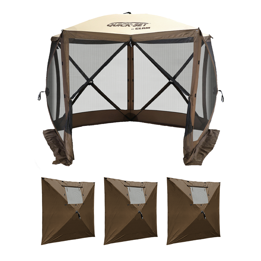 Brown Venture Bundle with Three Wind Panels – Clam Outdoors