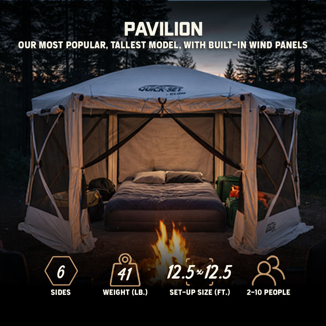 Clam Pavilion Screen Shelter with Wind Panels