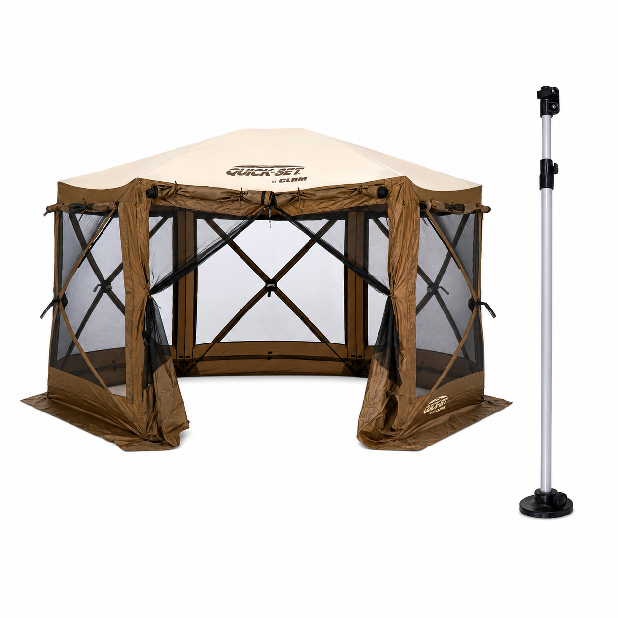 Brown Pavilion With Support Pole