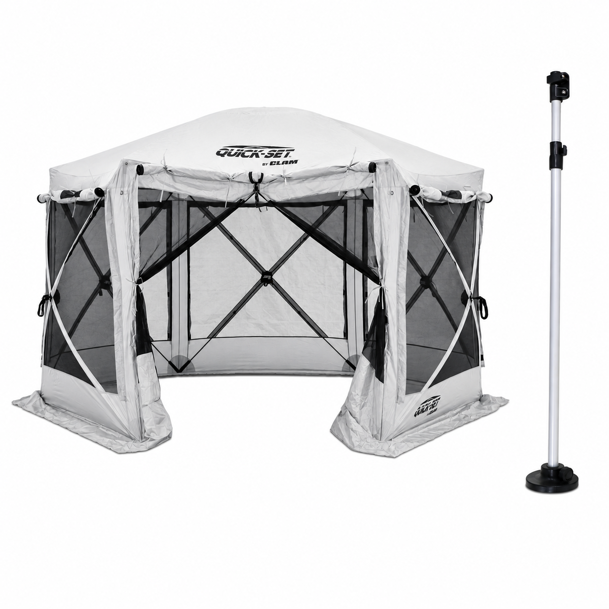 Gray Pavilion With Support Pole