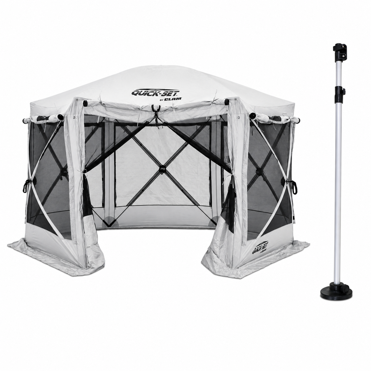 Gray Pavilion With Support Pole