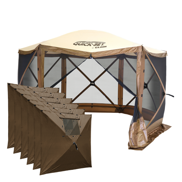 Brown Escape With Six Wind Panels – Clam Outdoors