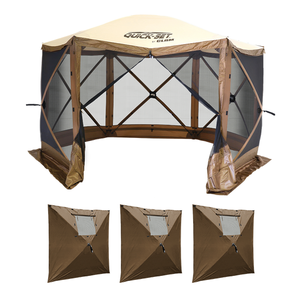 Brown Escape Bundle with Three Wind Panels – Clam Outdoors