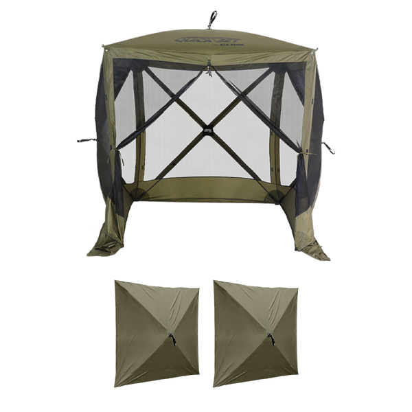 Green Traveler Bundle With Two Wind Panels – Clam Outdoors