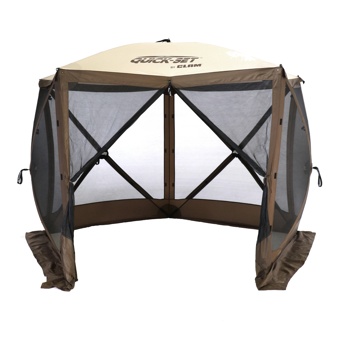 CLAM Quick-Set Venture 9 x 9 ft Portable Outdoor Camping Canopy Shelter, Gray