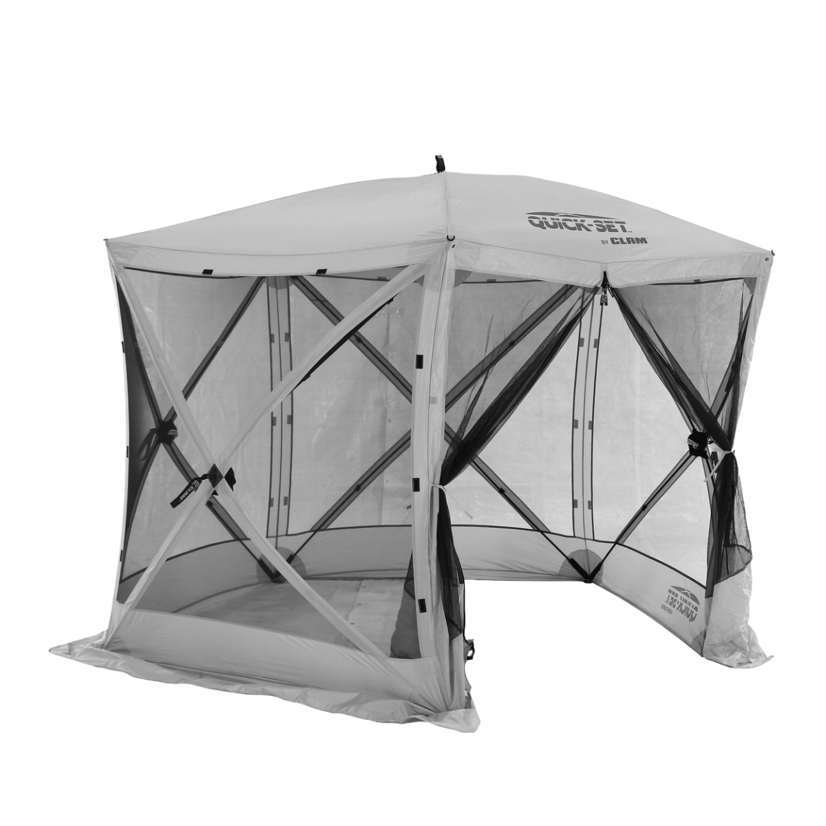 CLAM Quick-Set Venture 9 x 9 ft Portable Outdoor Camping Canopy Shelter, Gray