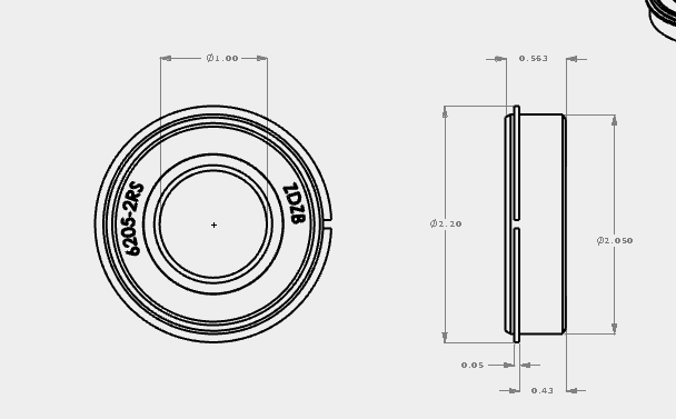 Shielded Ball Bearing (6205-2RS ZDZB)