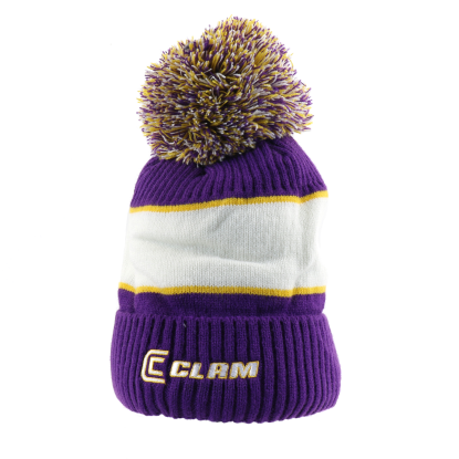 Clam Pom Hat, Purple/Gold, IS22