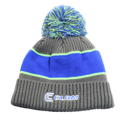 Clam Pom Hat, Blue/Grey/Chart, IS22